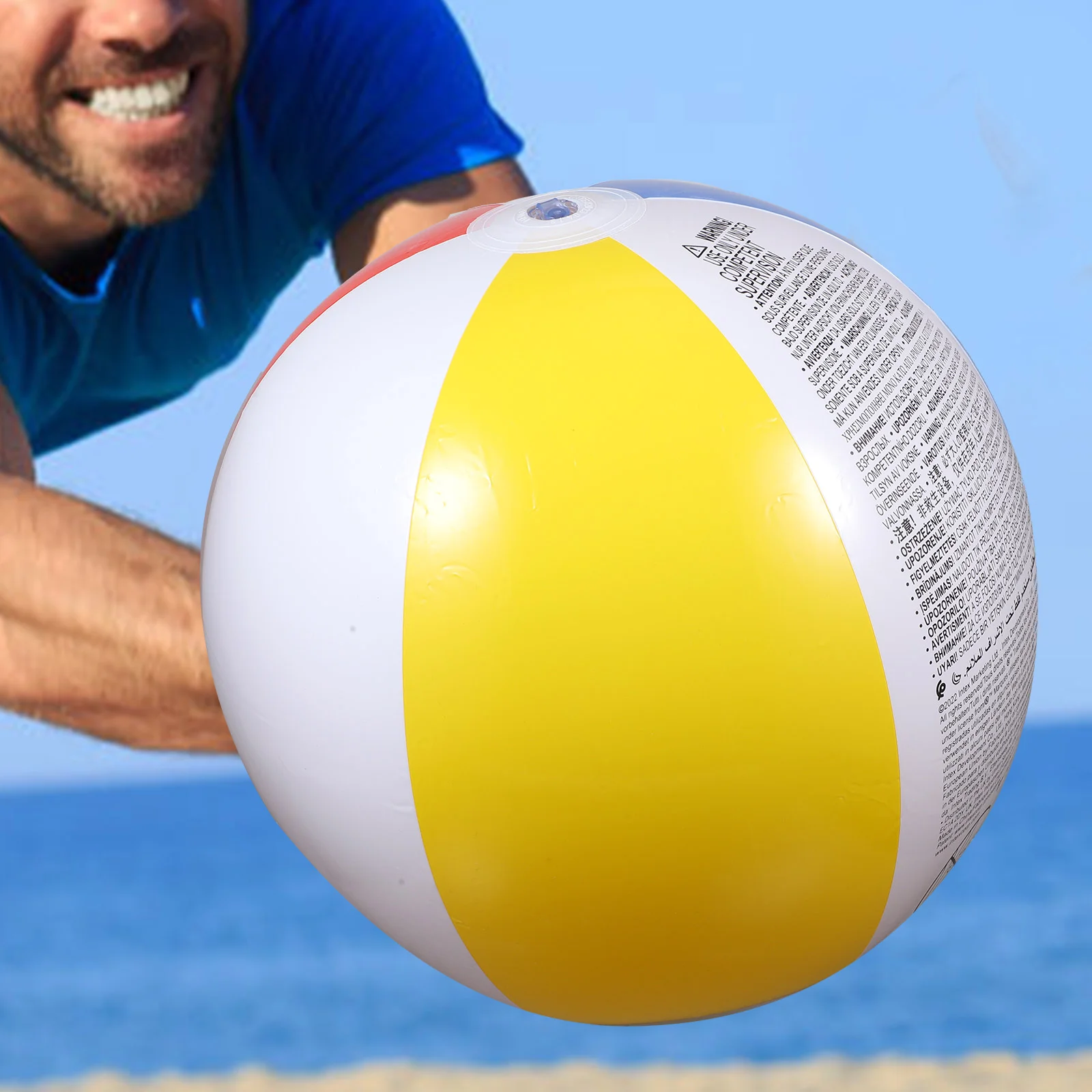 Pelota de playa mediana de cuatro colores inflable 59020 sin inflado diámetro 51cm juguete Pvc adolescentes