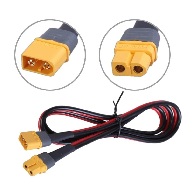 

E8BA XT60 Male to Female Connectors Extension Cord 12AWG Silicone Wire for RCs Lipos Battery and FPV