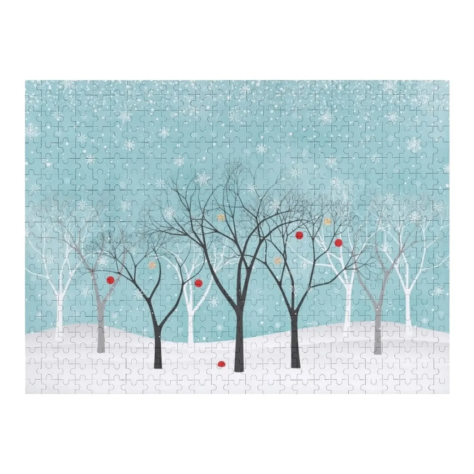 

Snowy Winter Landscape Jigsaw Puzzle Christmas Toys Wooden Name Custom Personalized Wooden Decor Paintings Picture Puzzle