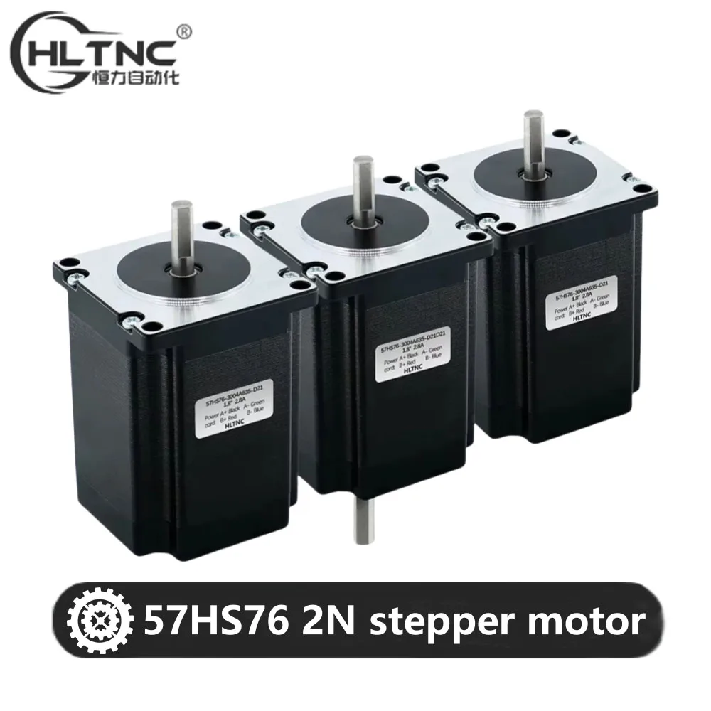 

3 шт. 2-фазный шаговый двигатель Nema23 57 2Nm 270 унций 3A 76 мм 8 мм вал 57HS76 шаговый двигатель 4 вывода для фрезерного станка с ЧПУ
