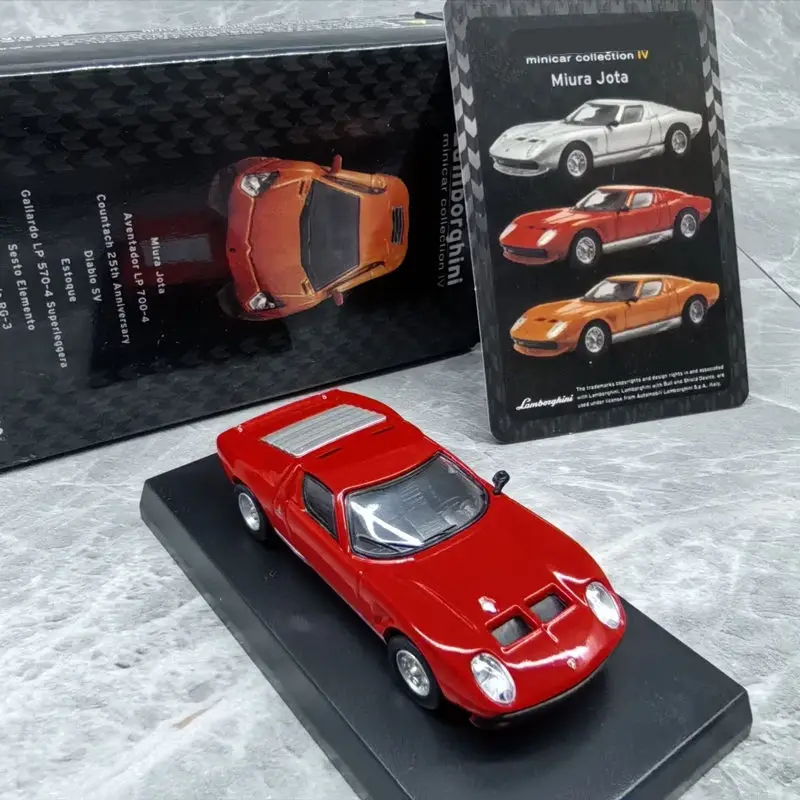 Modelo a Escala 1/64 del Miura Jota 1970, Auto Deportivo de Aleación, Simulación de Auto Clásico Retro de Carreras, Miniatura de Metal Fundido a Presión