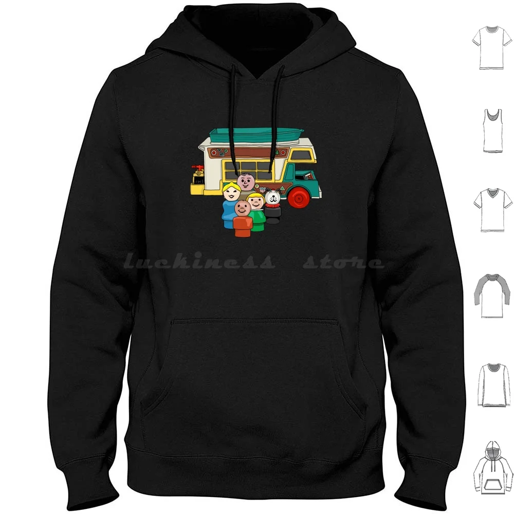 Fisher Price Little People Família Camping Hoodies Manga Longa Caminhão Barco Cão Casa Familiar Com Amarelo Love Is Love