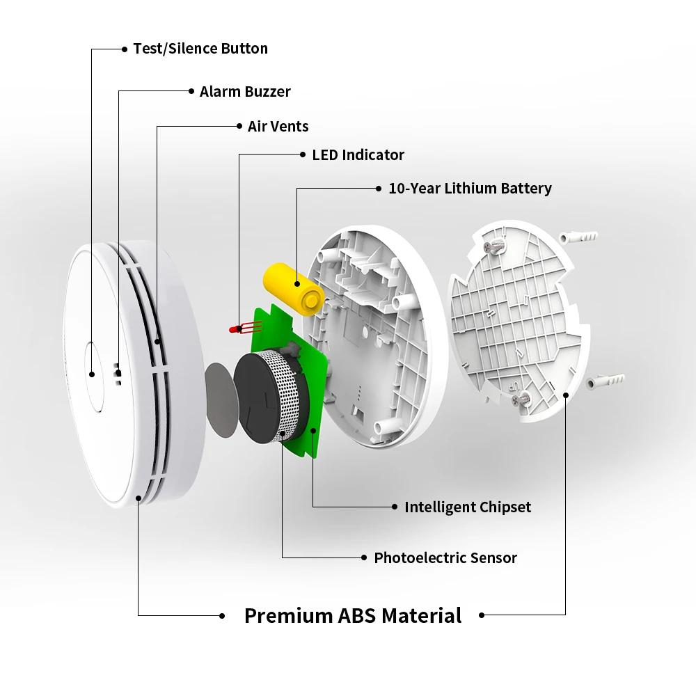 Imagem -05 - Smart Smoke Detector For Home em Conformidade com En14604 Wifi Fire Alarm com Tuya e Smartlife Vs02w 10 Anos de Bateria