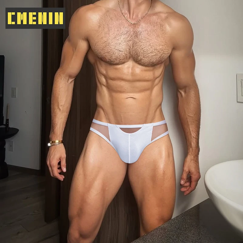 

1/3Pcs Modal Men Underwear Patchwork Transparent Mesh Men's Bikini Underpants Sexy Sissy Man Panties Gays Men's Jockstrap Briefs