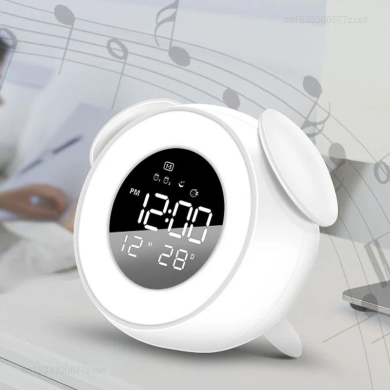 Xiaomi Bedside Sunrise Sunset Wake Up Light Digital Led Music Alarm Clock Bedroom Desk Digital Clock Creative Decoration Home