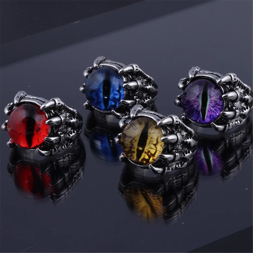 New in Evil Eye Ring for Men and Women Skull Claw Personality Y2K Gothic Punk Retro Fashion Adjustable Alloy Jewelry Accessories