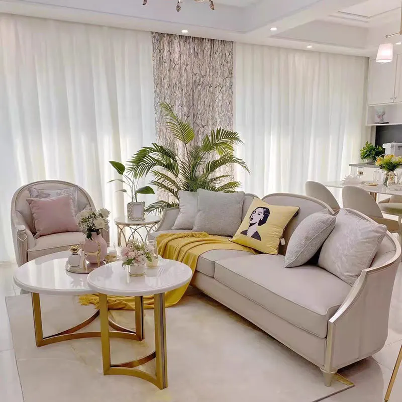 

Американский диван из массива дерева и кожи в стиле пэчворк, простой и роскошный, для гостиной, в современном стиле Моранди.