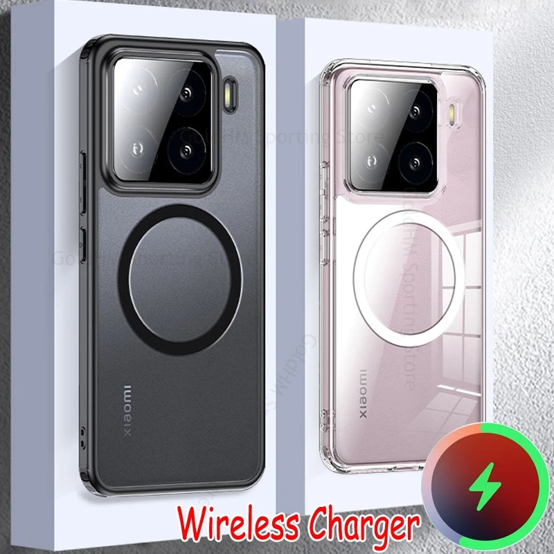 

Cases For Xiaomi Poco F7 Ultra For Magsafe Crystal Clear Matte Case For POCO F7 F6 X6 Pro M6 Wireless Charging Transparent Cover