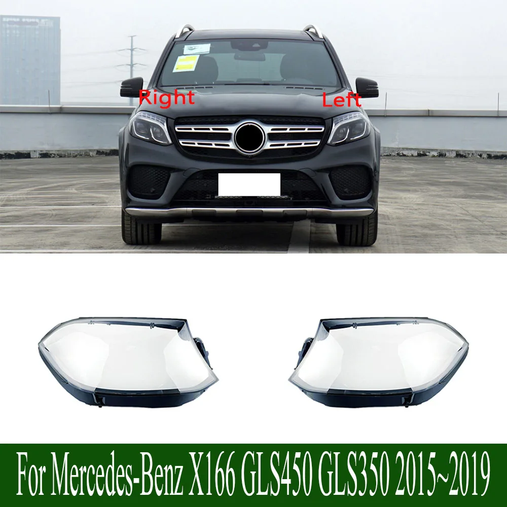 

For Mercedes-Benz X166 GLS450 GLS350 2015~2019 Car Front Headlight Lens Cover Car Transparent Lampshade Headlight Cover