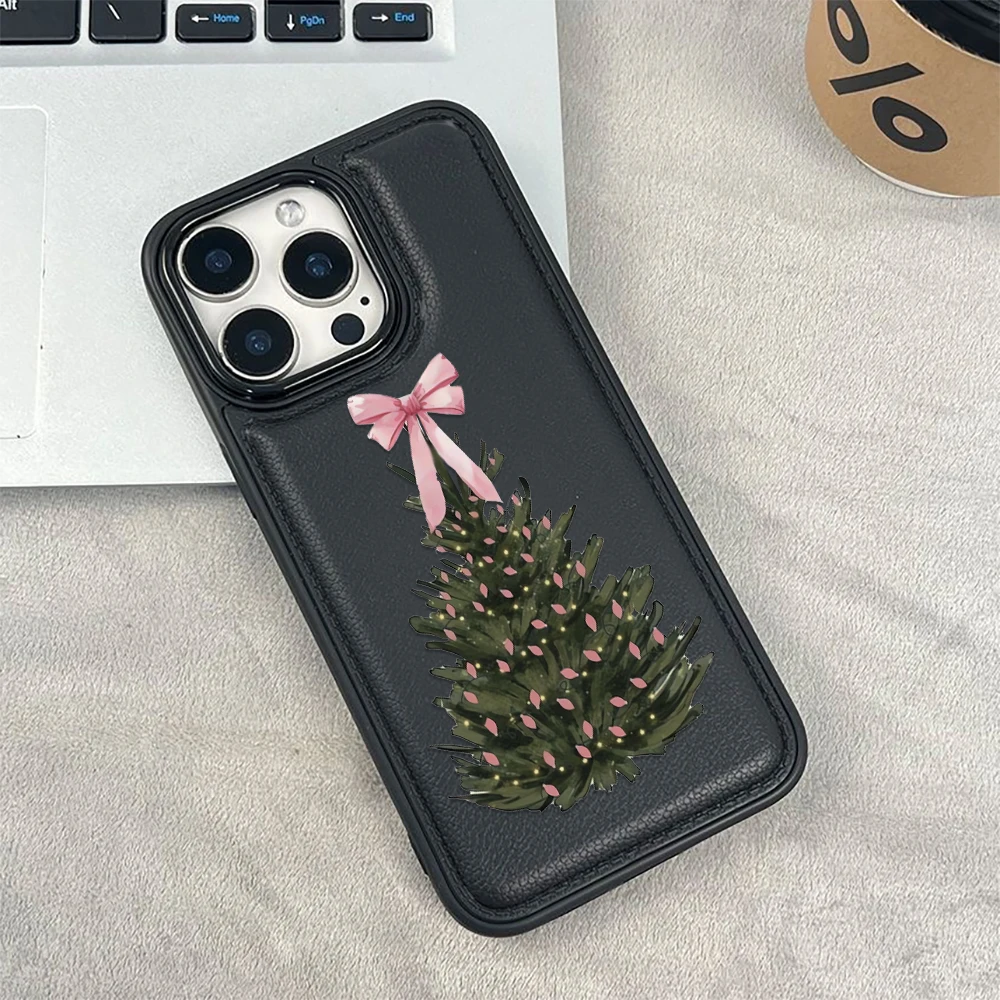 Merry Christmas Tree Silicone Phone Case For iPhone 17 16 15 14 Plus 13 12 11 Pro Max 17 Air Soft Silicone Phone Cover