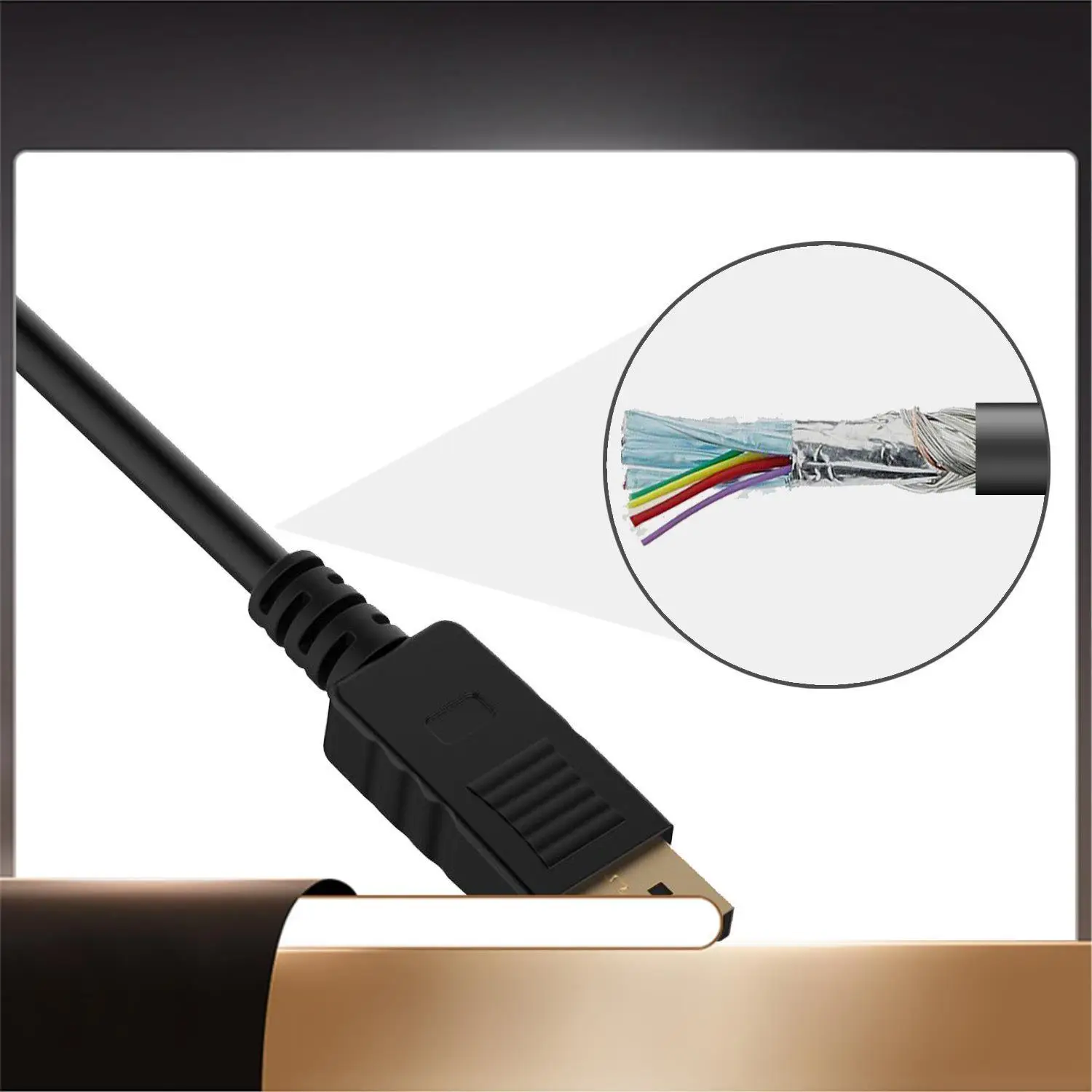 

Кабель Displayport (DP) — DVI, позолоченный, 6-футовый-N35R