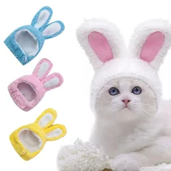 Divertente copricapo di gatto carino orecchie di coniglio berretto per gatti caldo peluche Pet cappello natale Cosplay puntelli PhotoProp gattino copricapo forniture