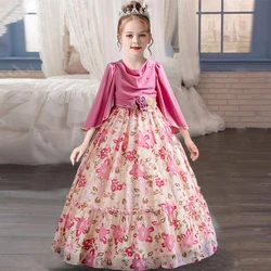 4-12 Year Old Girls' Party Dress Ethnic Style Performance Dress Art Photo Chiffon Christmas Party Dress New Children's Clothing