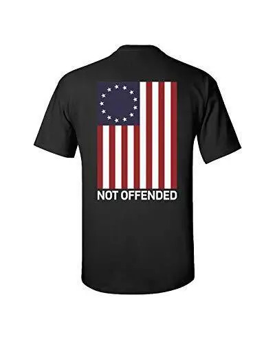 Patriotic Betsy Ross Flag Not Offended Adult  T Shirt Black