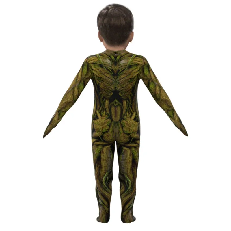 Kids Guardians of The Galaxy Groot Cosplay Costume Bodysuit Jumpsuit Mask Halloween Costume for Children Boys