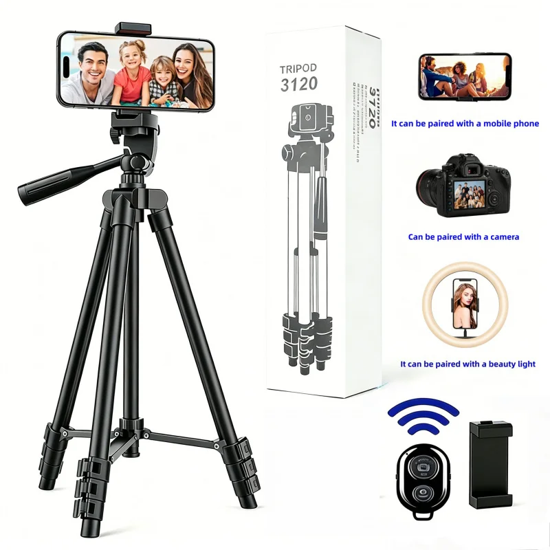 

Mobile Phone Bluetooth Remote Control Tripod Stand Lightweight Camera Tripod for Stable Video Photography and Mobile Holder