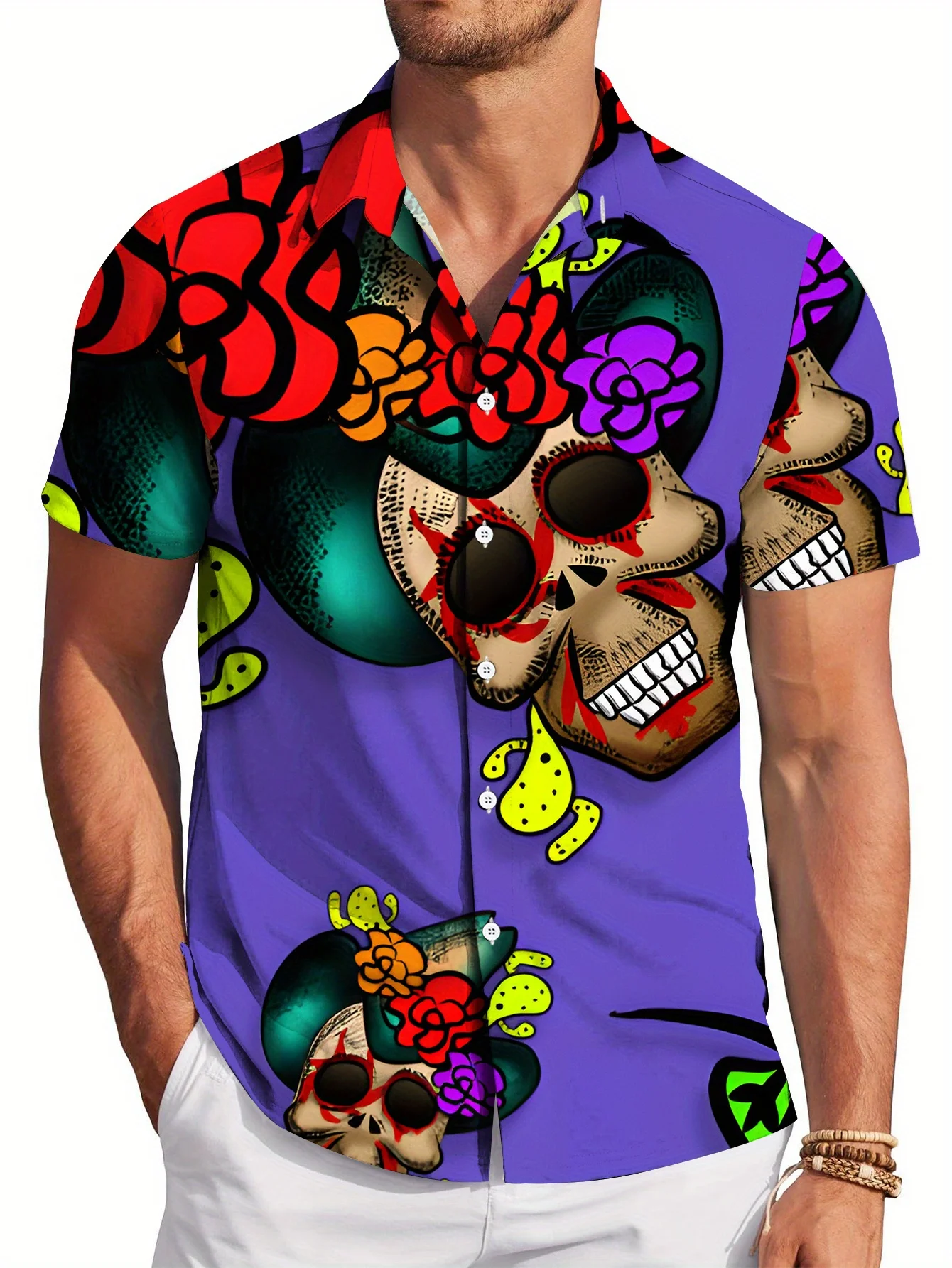 

Hawaiian men's summer designer shirt 3d retro paisley print Hawaiian shirt casual short sleeve floral fashion vintage
