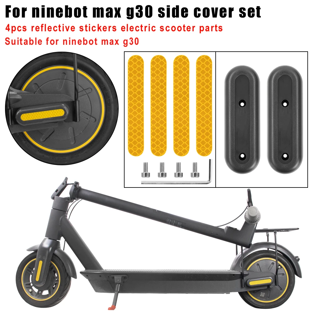 1Set Reflective Sticker Rear Wheel Hub Protective Shell Case  For Ninebot Max G30 G30D Electric Scooter Decorative Cover Parts