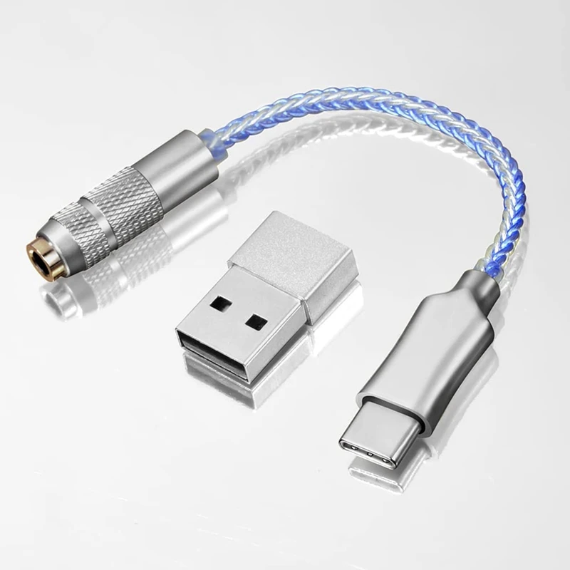 مضخم صوت سماعة رأس رقمي HiFi مع شريحة ، محول من النوع C إلى من من ، كابل فك تشفير صوت DAC لنظام Android Win10 ، CX31993