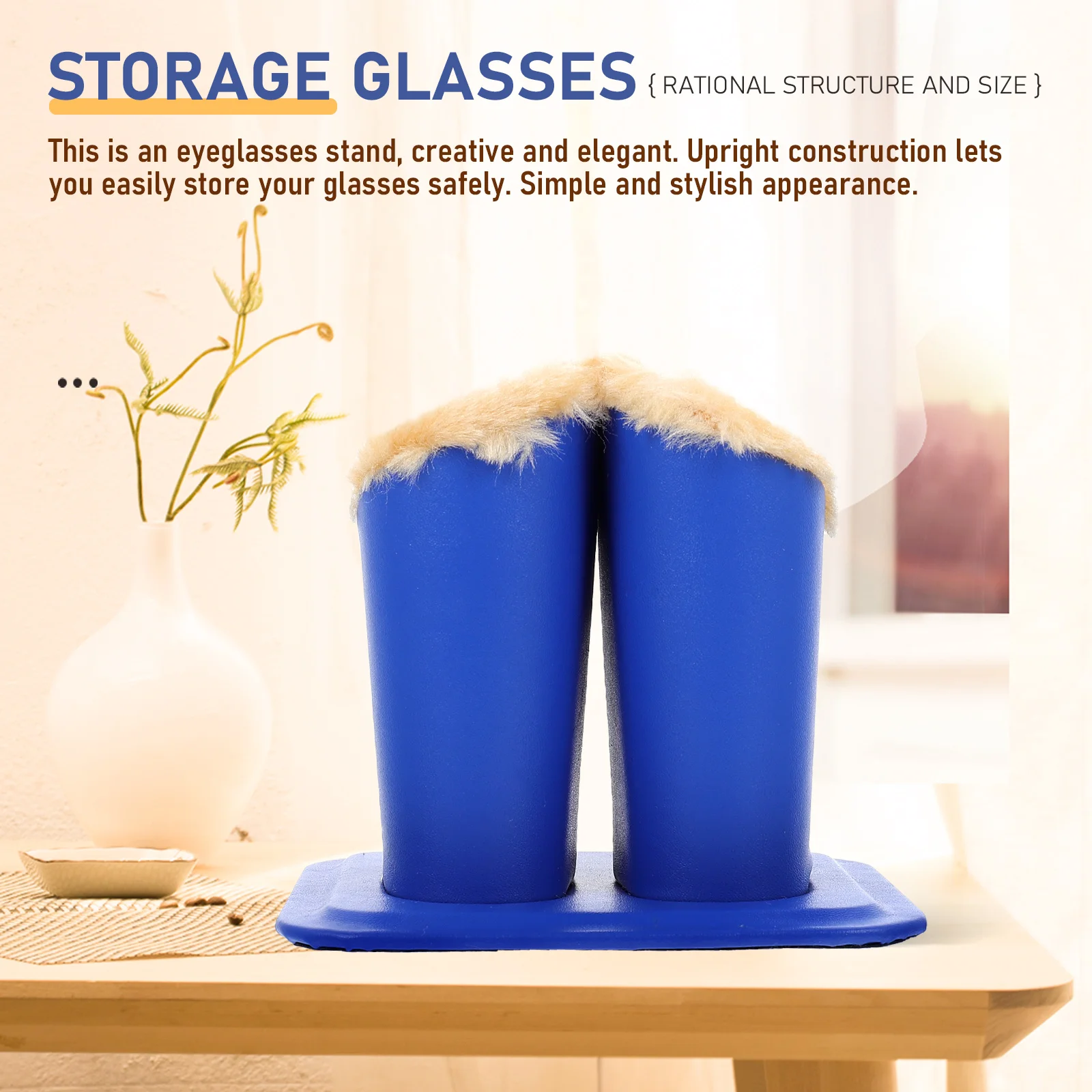 

Glasses Holder Eyeglass Fabric Lining Multi function Rack Simple Stylish Storage Wide Base Upright Construction Easy
