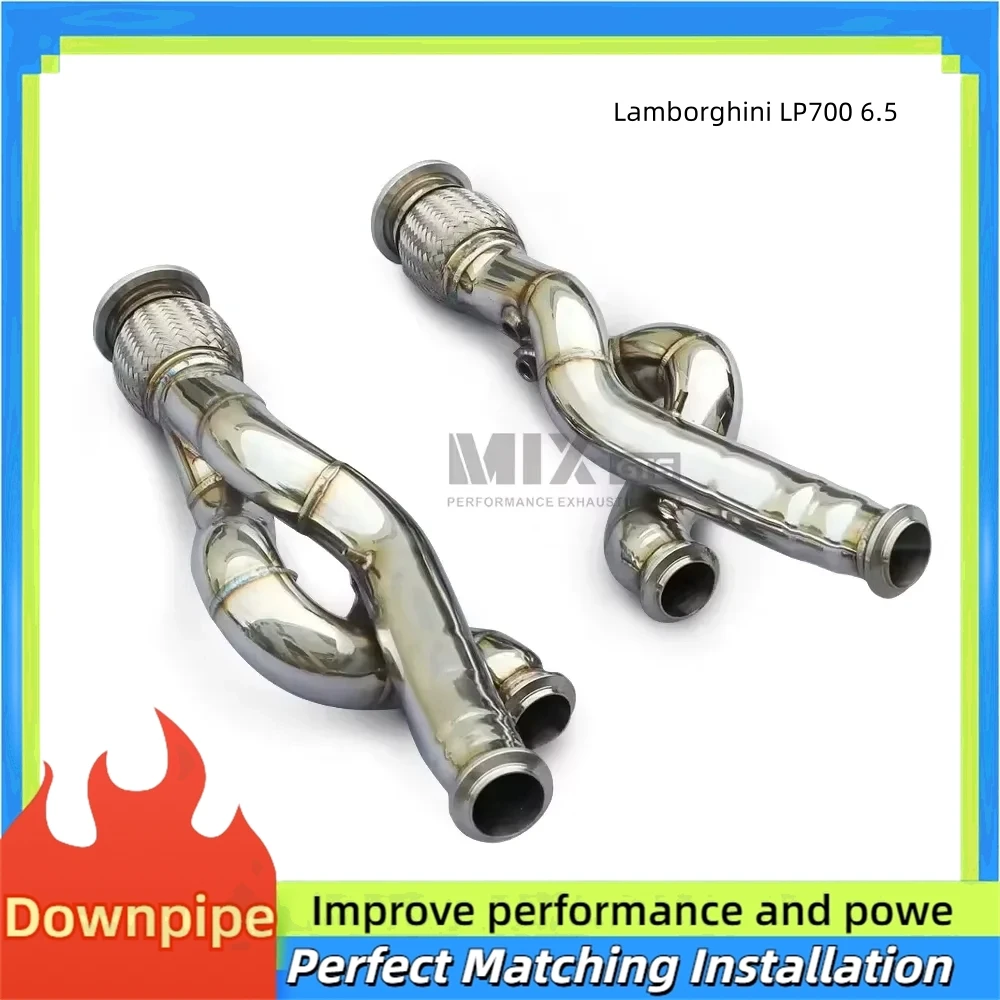 

High Flow Exhaust Manifold Header for Lamborghini LP700 6.5 304SS Downspout Converter Racing Performance Power Upgrade