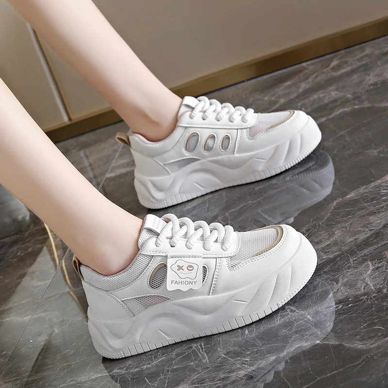 CRLAYDK 2024 Summer New in Women Platform Sneakers Mesh traspirante Walking White Shoes Skatebaording Casual antiscivolo Tennis