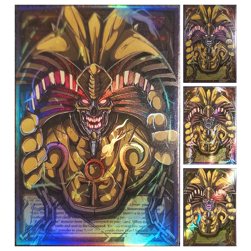 Anime Yu-Gi-Oh DIY ACG Card Of God Tabletop Battle Game Laser Refraction Cards Toys for boys Collectible Cards Birthday Present