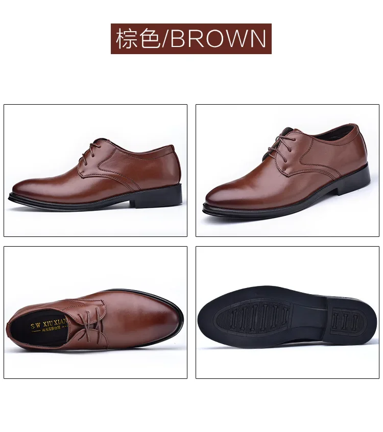 Herren Formelle Lederschuhe Klassischer Stil Herbst Loafer Runde Zehenkappe Atmungsaktiv Rutschfest Business Anzug Hochzeit Büro Freizeitschuhe – Detail 14