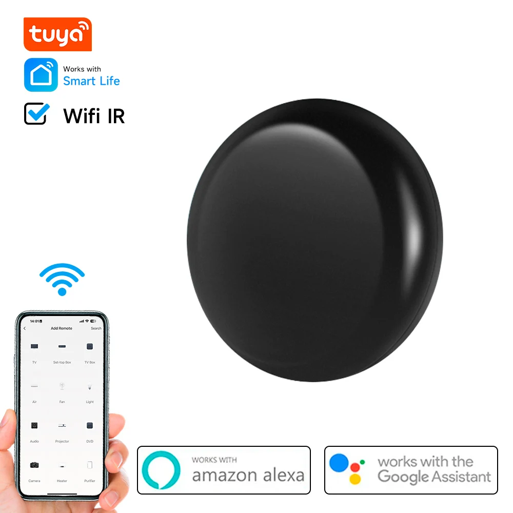 Tuya Wifi IR Remote Control Tuya Smart Home Remote Controller for TV DVD Air Conditioner AUD Works with Alexa Google Home