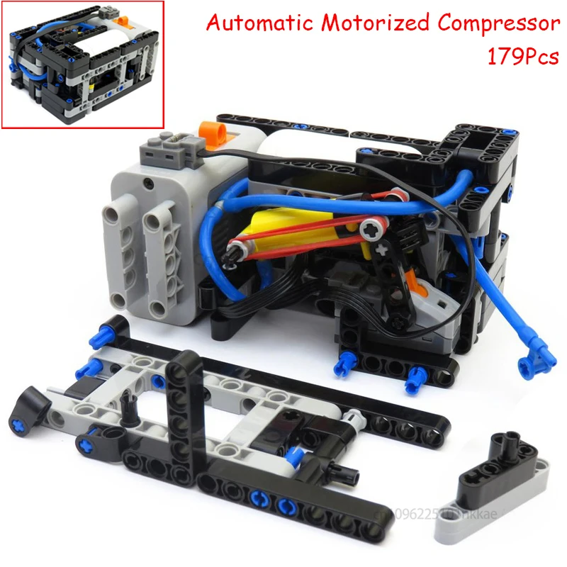 MOC Technical Air Pneumatic Airtank Motor Pneumatics Motorized Compressor Building Blocks Model DIY Assembly Brick kid Toy Gift