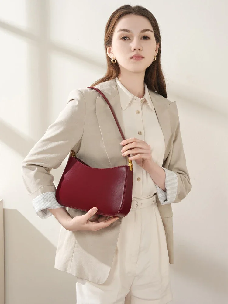 

Zency French High-End Leather Underarm Bag Retro Shoulder Handbag for Women Trendy 2025