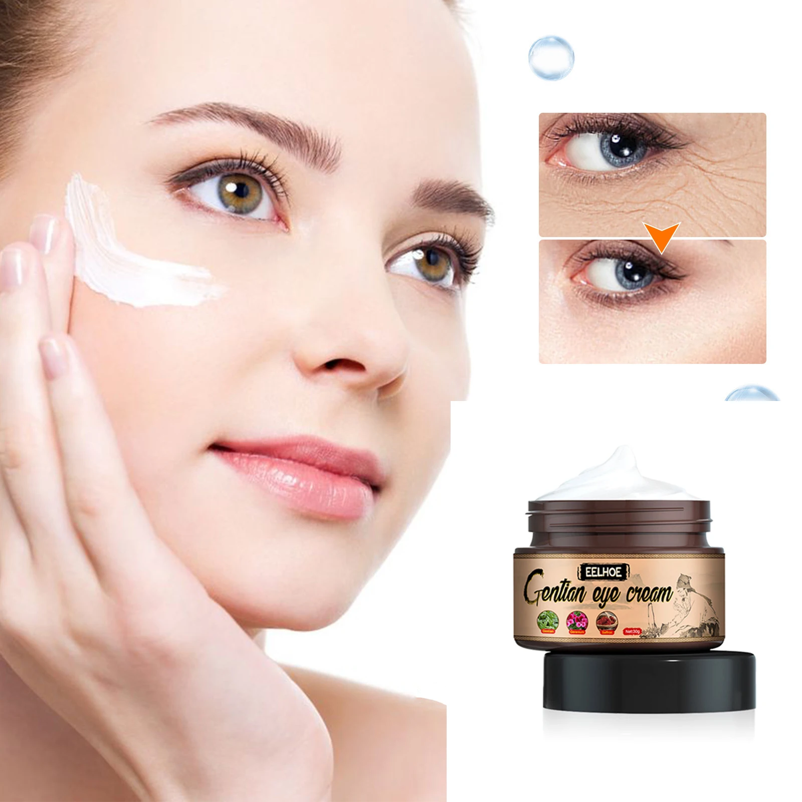 3pcs/Lot Eye Bags Remove Eye Cream Instant Particles Dark Circles Smooth Skin Care Moisturizing cosmetics Anti Eye Massage Cream