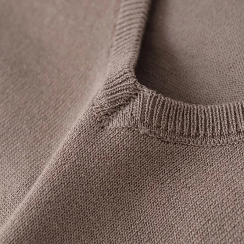 Women's Loose Fit V-Neck Lace Trim Long Sleeve Knit Sweater Simple Style Patchwork Pullover Top