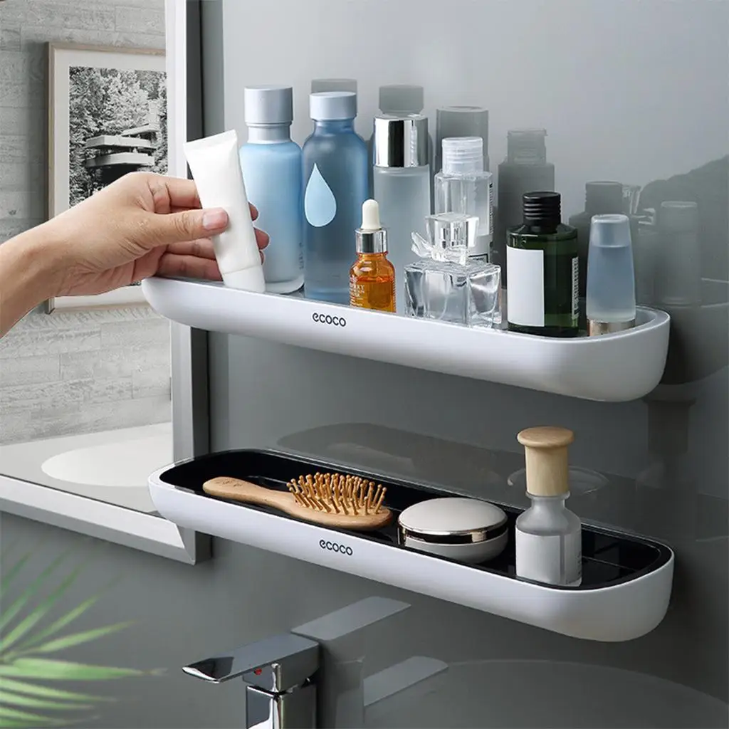 Bathroom Wall Shelf Traceless Paste Heavy Duty Multifunctional Wall-Mounted