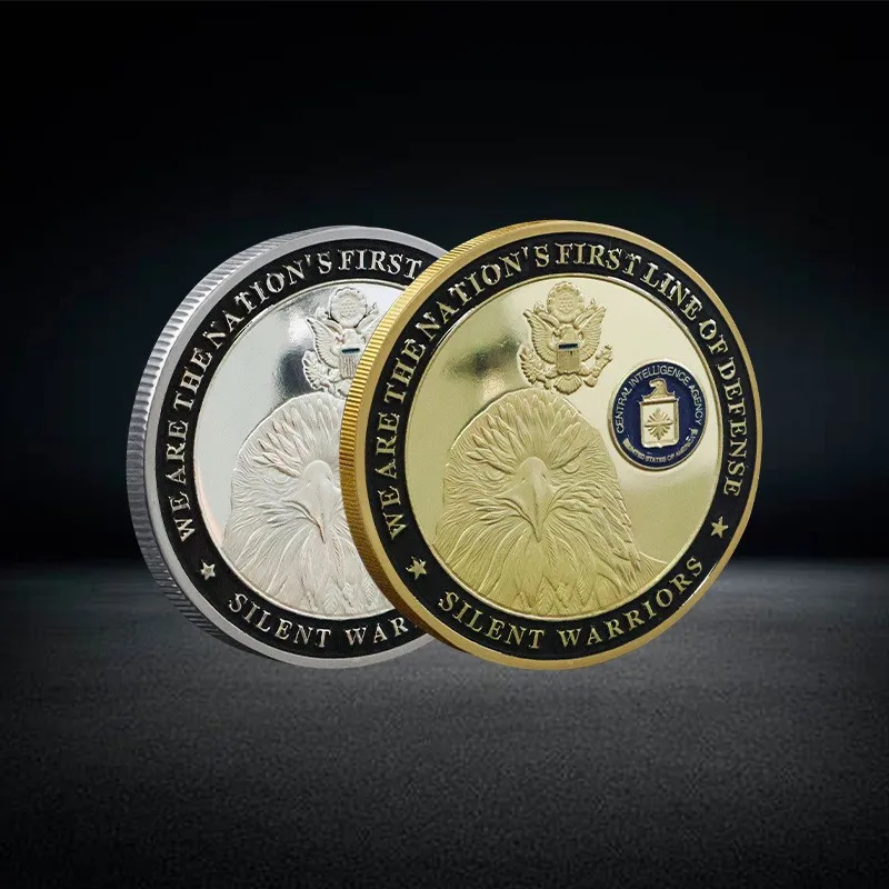 Wholesale of Statue of Liberty commemorative coins, eagle head gold and silver plated commemorative medals, relief gold coins