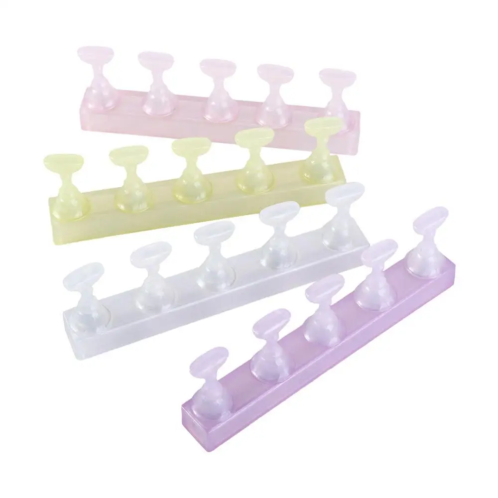 1Set Jelly False Nail Tips Practice Trainning Display Stand Holder Base Crystal Nail Art Polish Display Manicure Tools