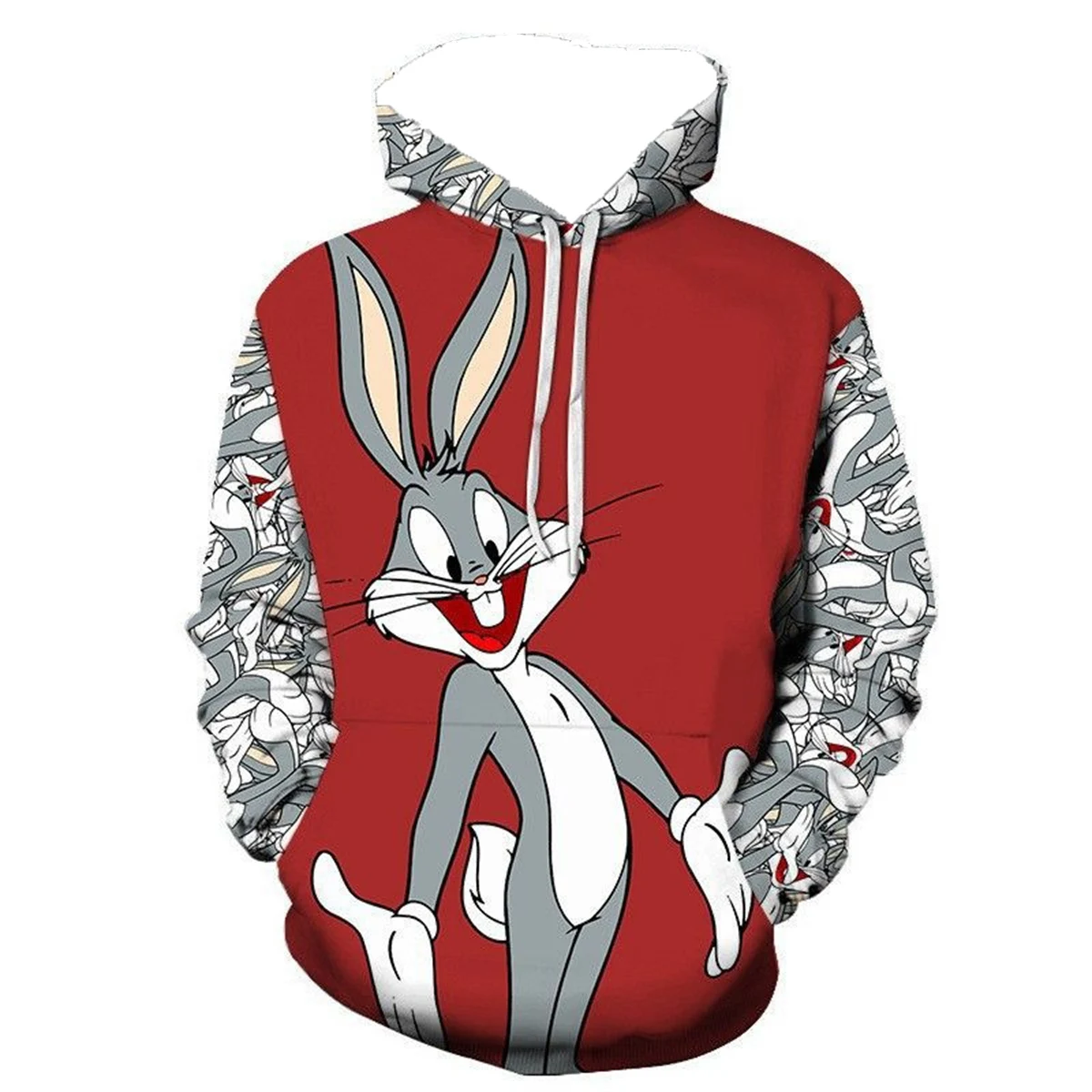 

Rabbit Print Sweatshirt for Men, Loose Fit, Sporty Casual Pullover Hoodie Comfortable