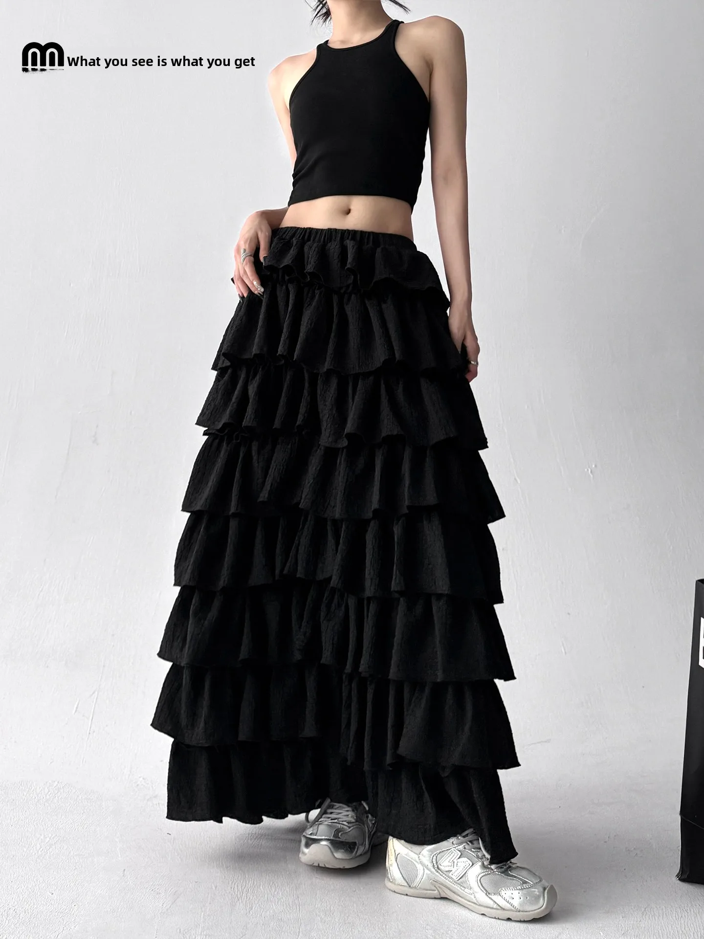 

Bla Original Design Women's Loose Straight Cake Skirt Autumn New Sle High Waist Simple Sle Polyester Blend Fabric