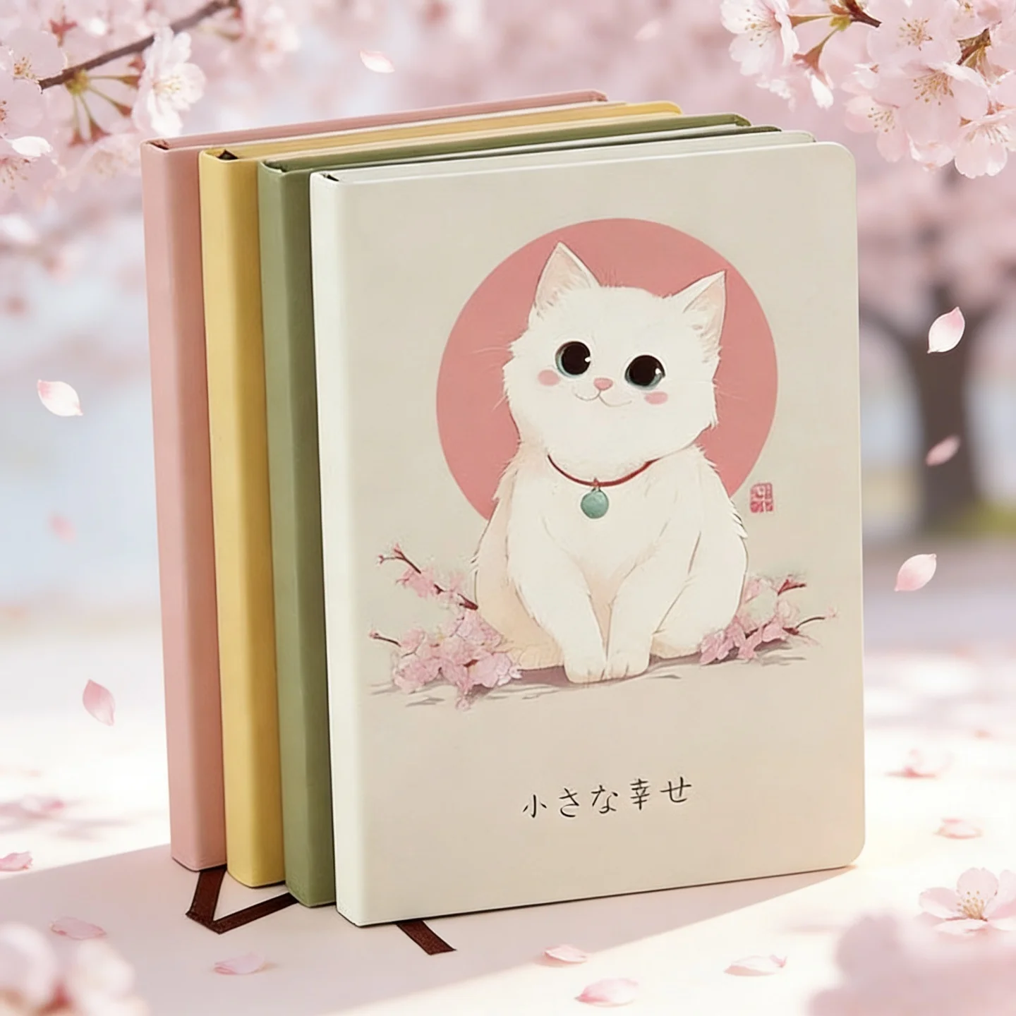 

Японский блокнот Kawaii Cat из мягкого ПУ-материала, формат А5, водонепроницаемый, устойчивый к царапинам, для офиса и повседневного использования, милый кожаный ежедневник с котиком