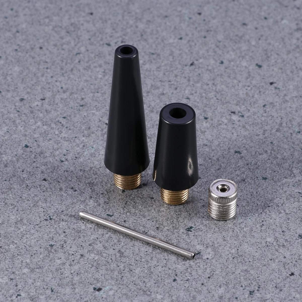 3pcs Bike Adapter Ball Pump Needle Nozzle Kit Inflation Kit (Black) bike adapater pump nozzle