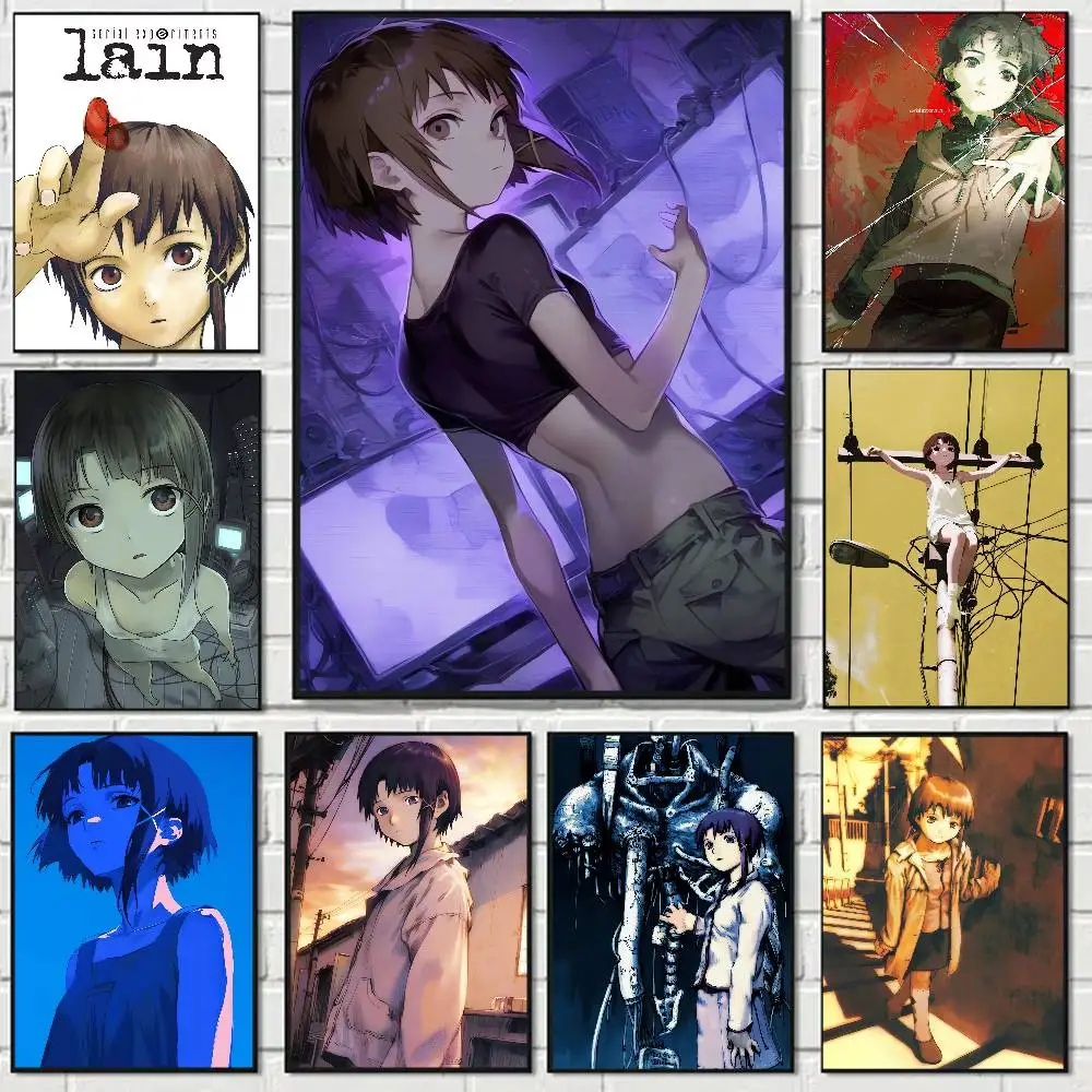 Anime Serial Experiments Lain Aesthetic Poster Room Home Decoration Paintings Hanging Classic Birthday Gifts