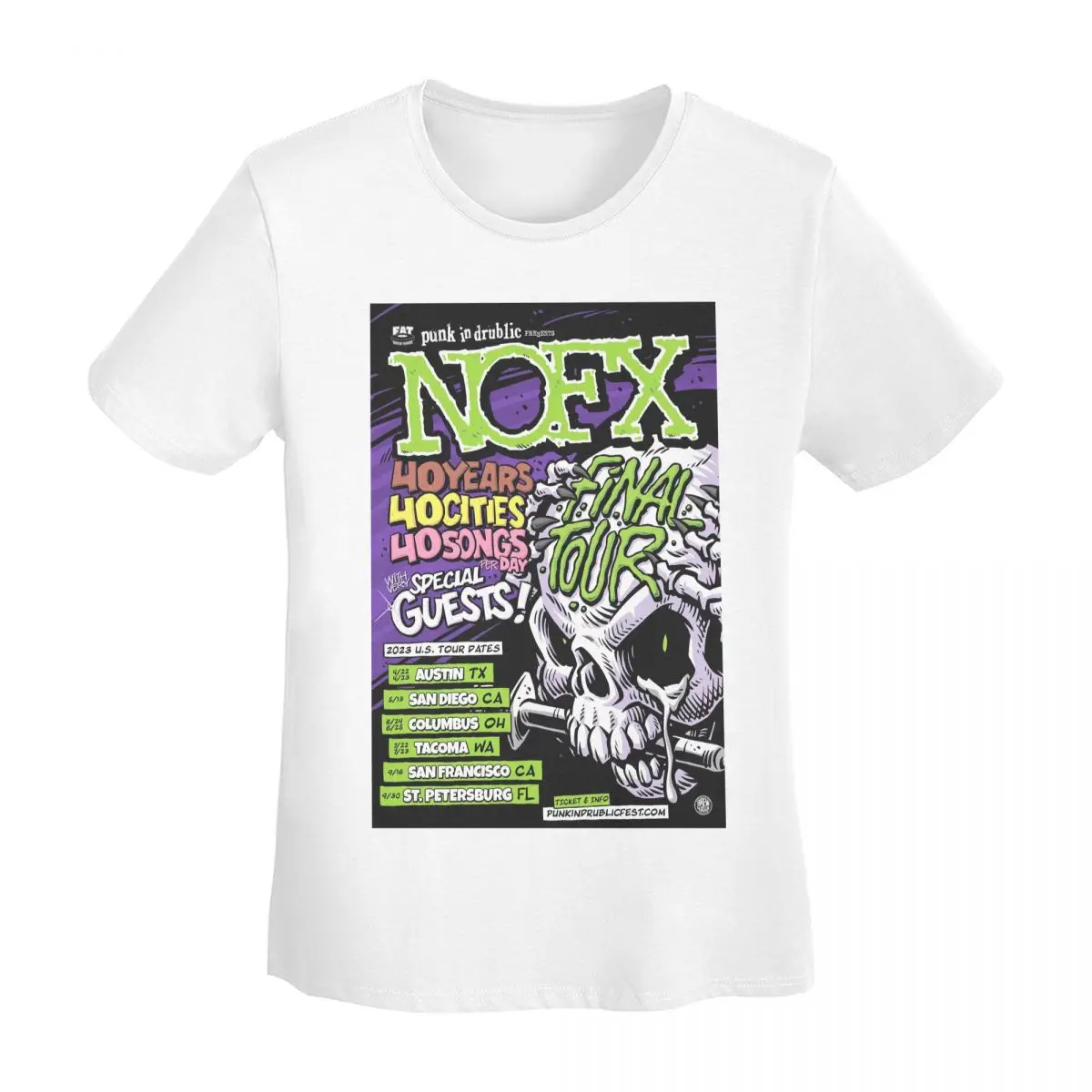 

Футболка Nofx Band Final Tour с изображением черепа, женская футболка с короткими рукавами, одежда с круглым вырезом, хлопковые летние футболки, уличная одежда
