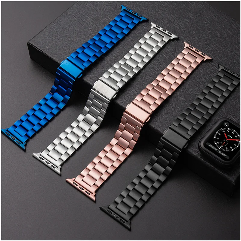 

Strap for Apple watch band 44mm 40mm 38mm 42mm 45mm 41mm Stainless Steel bracelet watchband iWatch Series 9 8 7 6 5 accessories