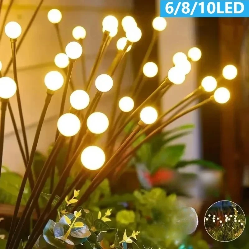 Solar Firefly Light String Courtyard Light Suitable for Outdoor Garden Decoration Wind Swing Light Ground Insertion Lawn Light