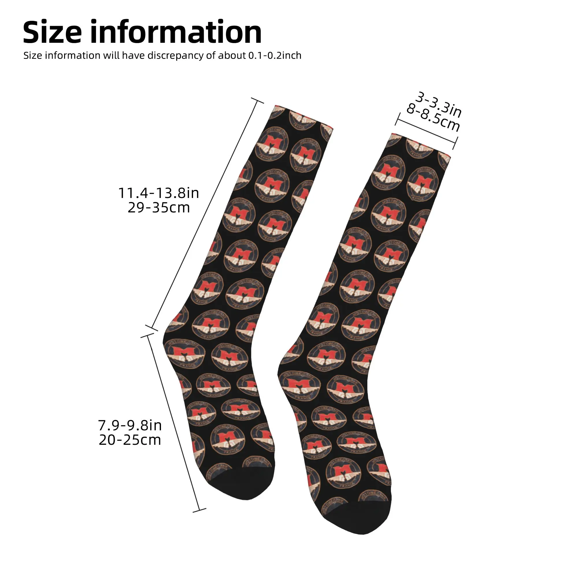 All Seasons Crew Stockings Motobecane Retro Badge Socks Harajuku Crazy Hip Hop Long Socks Accessories for Men Women