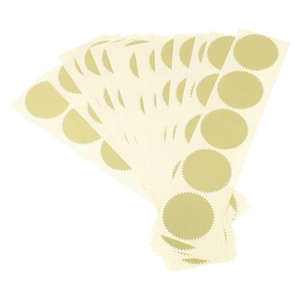 

200pcs Steel Stickers Metallic Blank Certificate Seals Embossed Foil Scallop Edge Stickers For Notary Office Awards
