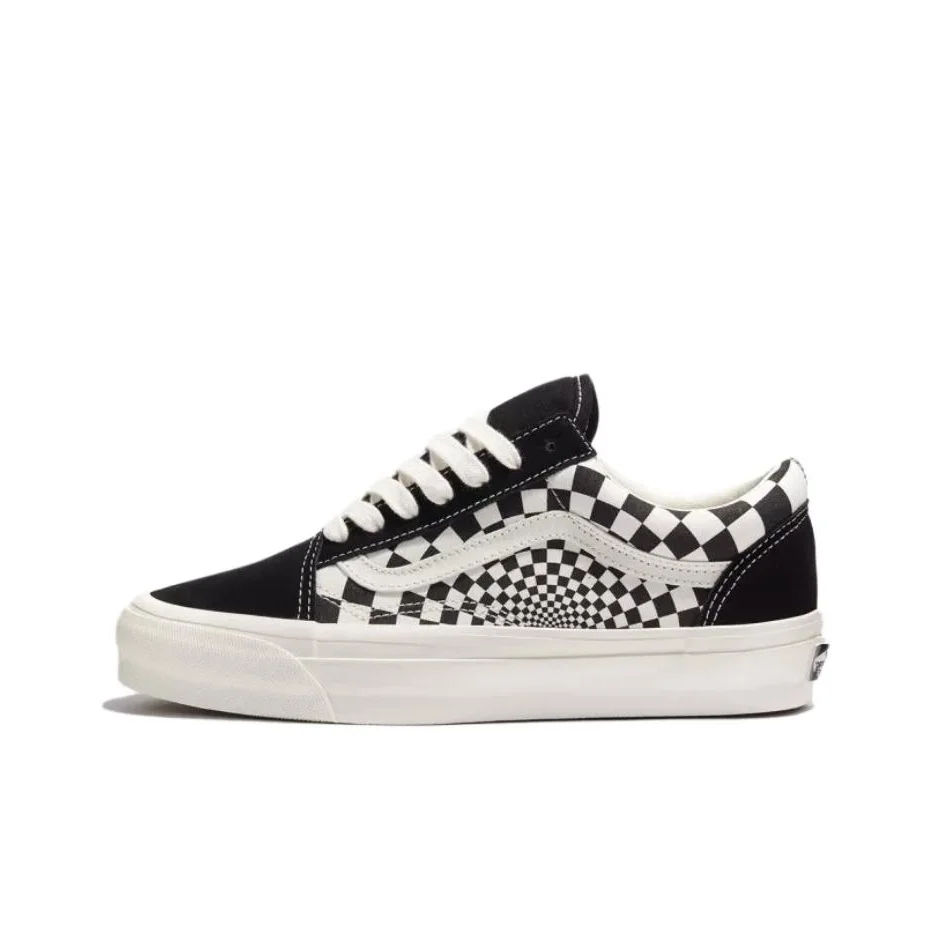 POIZON Old Skool Vans 'Radial Checkerboard - Preto Marshmallow'