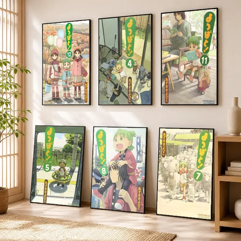 Y-Yotsuba Poster Stickers HD Painting Self-Adhesive Art for Bedroom Living Room Home Decor Wall Decals Gift