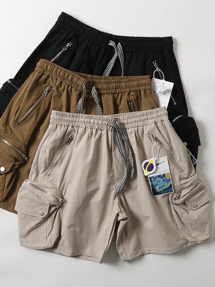 

Быстросохнущие повседневные шорты свободного кроя с большими карманами из ткани Mountain Series, модные молодежные летние шорты
