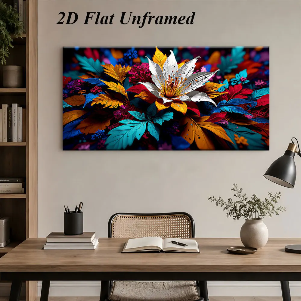(1PC Unframe)1 frameless decorative painting, modern abstract floral art, living room, bedroom entrance, background wall, brigh